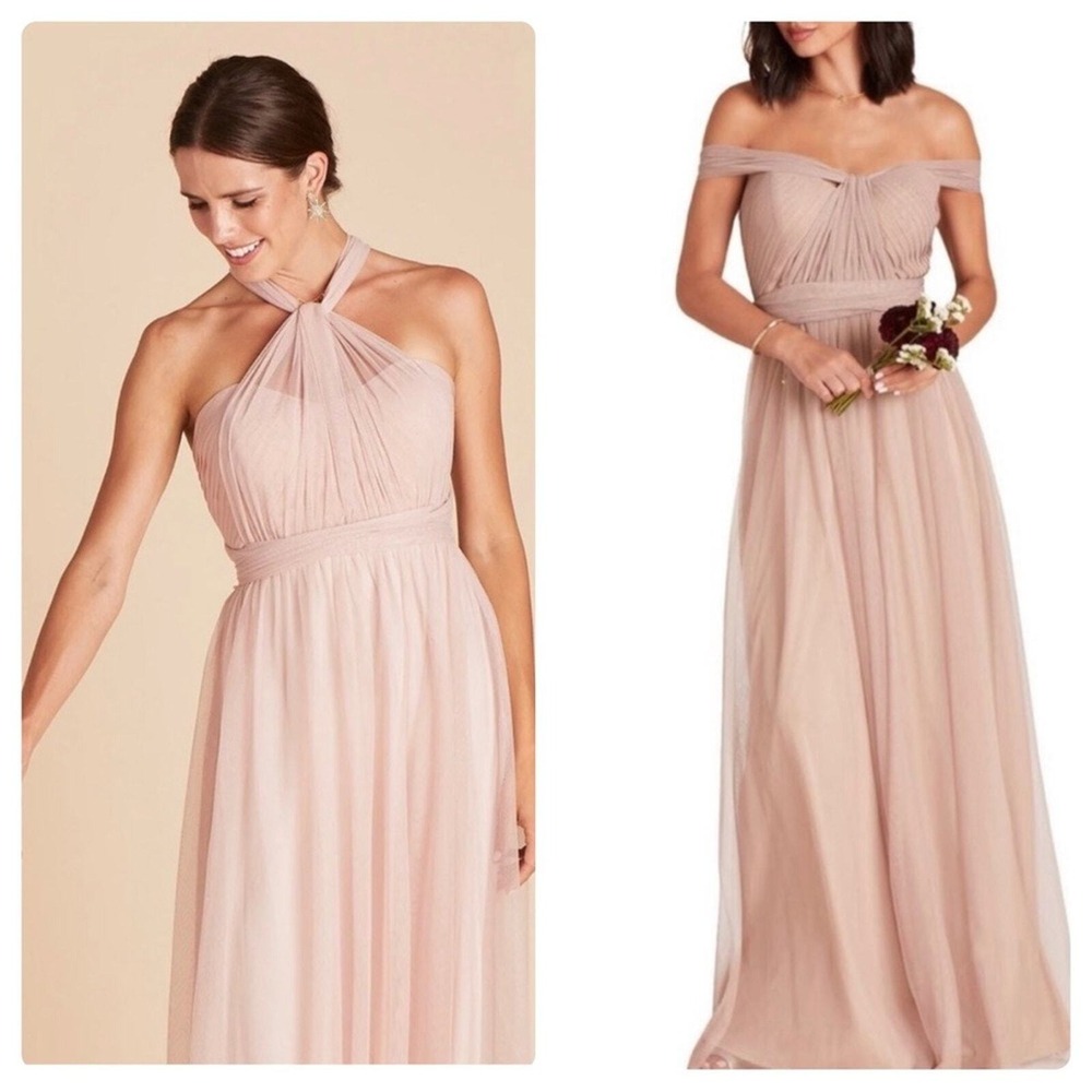 Birdy‎ Grey NWT Christina Dress Women's Size Small Rose Quartz Tulle Convertible - Picture 2 of 13